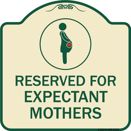 Signmission Reserved for Expectant Mothers W/ Graphic Heavy-Gauge Aluminum Sign, 18" L, 18" H, TG-1818-23202 A-DES-TG-1818-23202